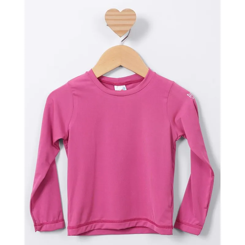 Blusa Proteção UV Bebê Manga Longa Lisa Rosa 3