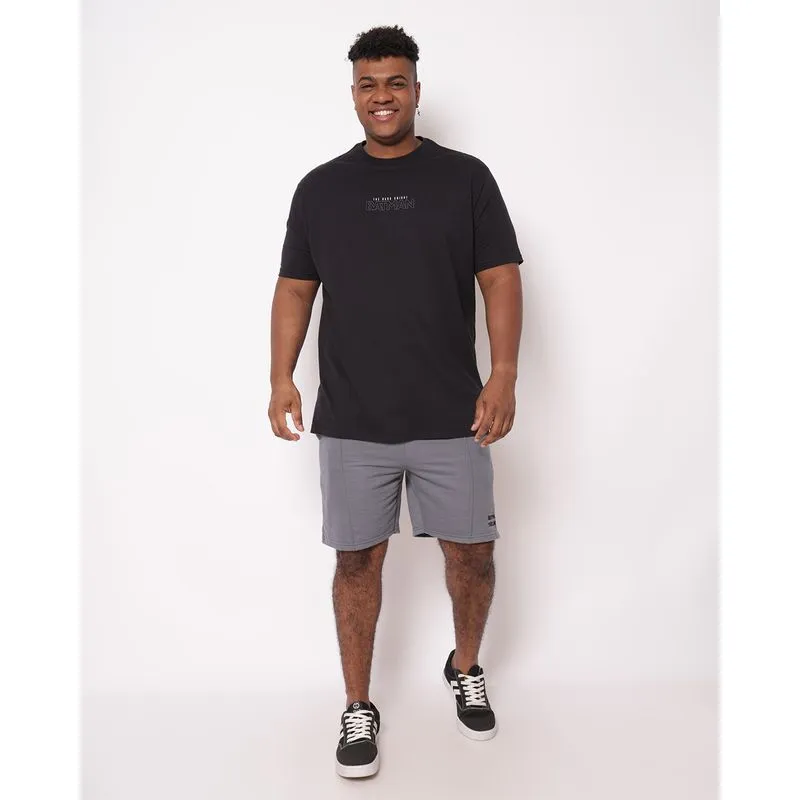 Bermuda Plus Size Masculina Moletinho Cinza G2