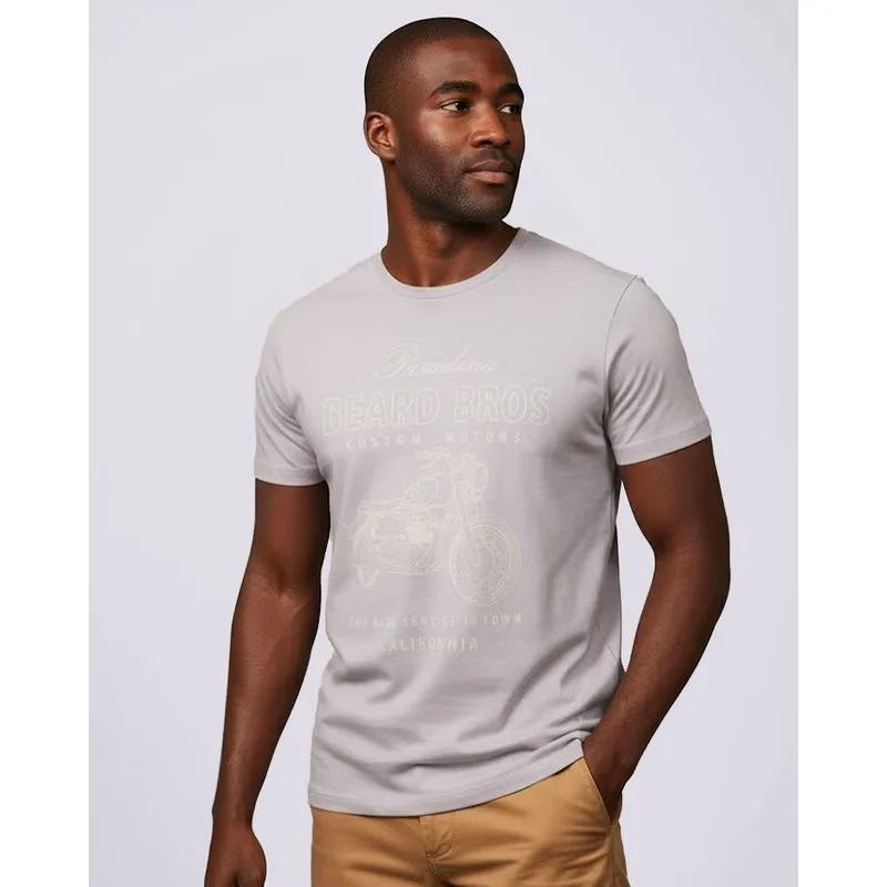 Camiseta Masculina Algodão Estampa Beard Bros Manga Curta Bege G