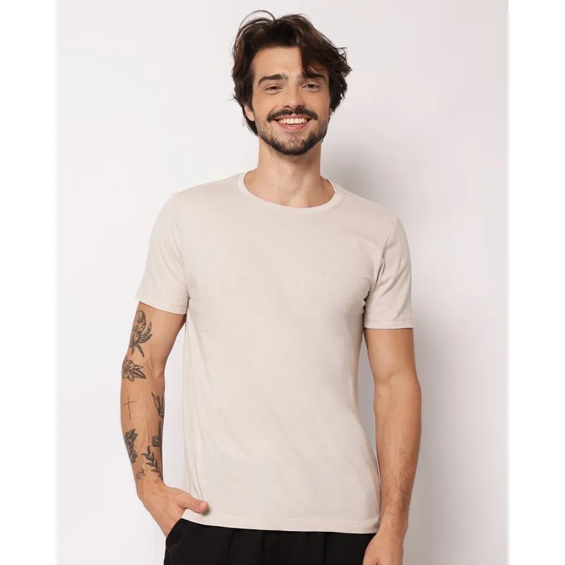 Camiseta Masculina Básica Algodão Manga Curta Cinza G