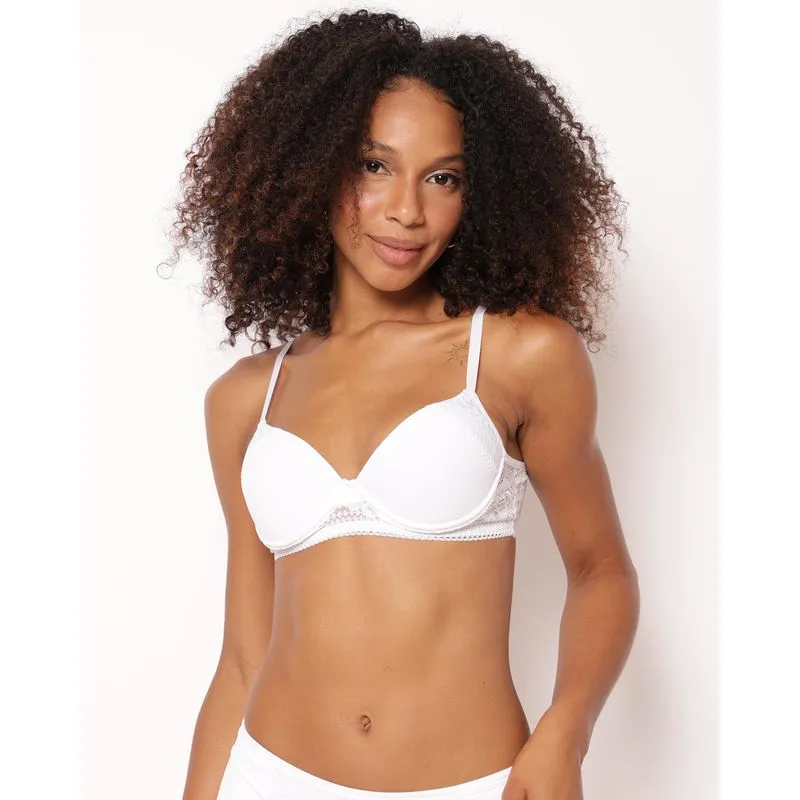 Sutiã Feminino com Base e Bojo Renda Branco 46