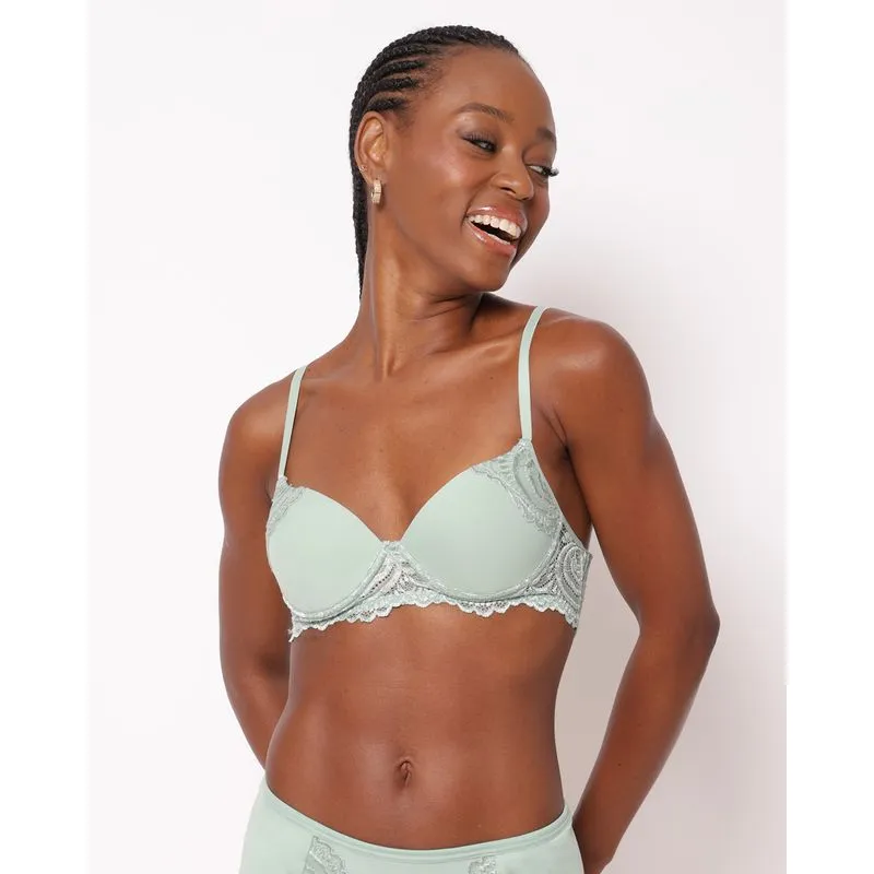 Sutiã Feminino com Base e Bojo Renda Verde 40