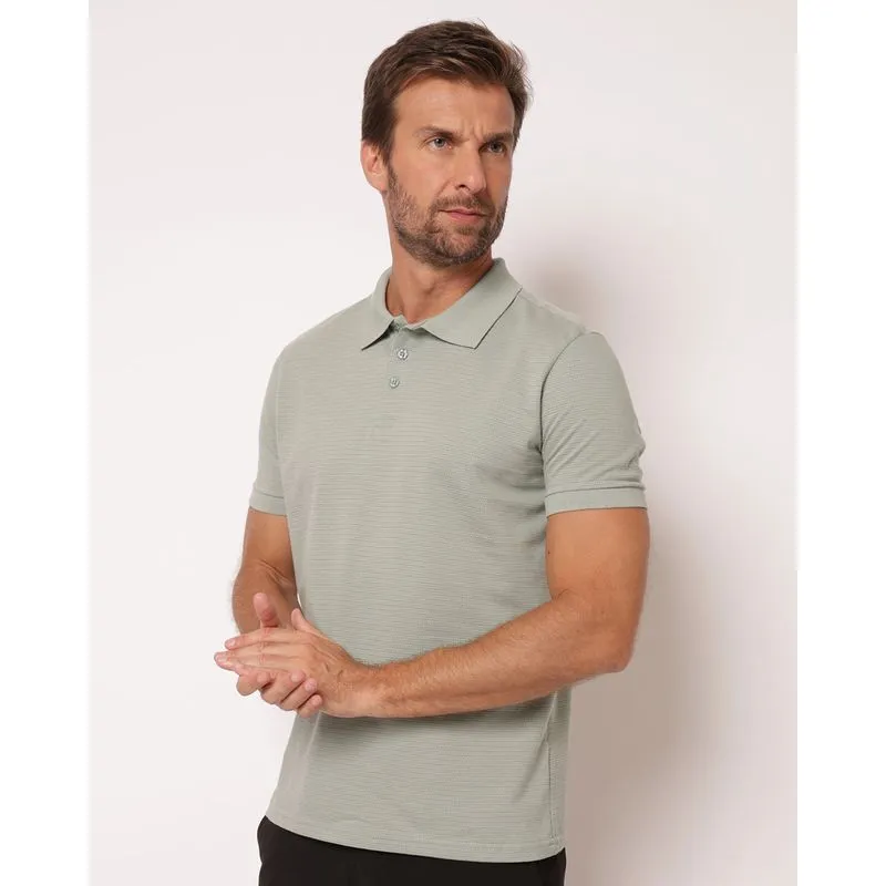 Camisa Polo Masculina Texturizada Verde M