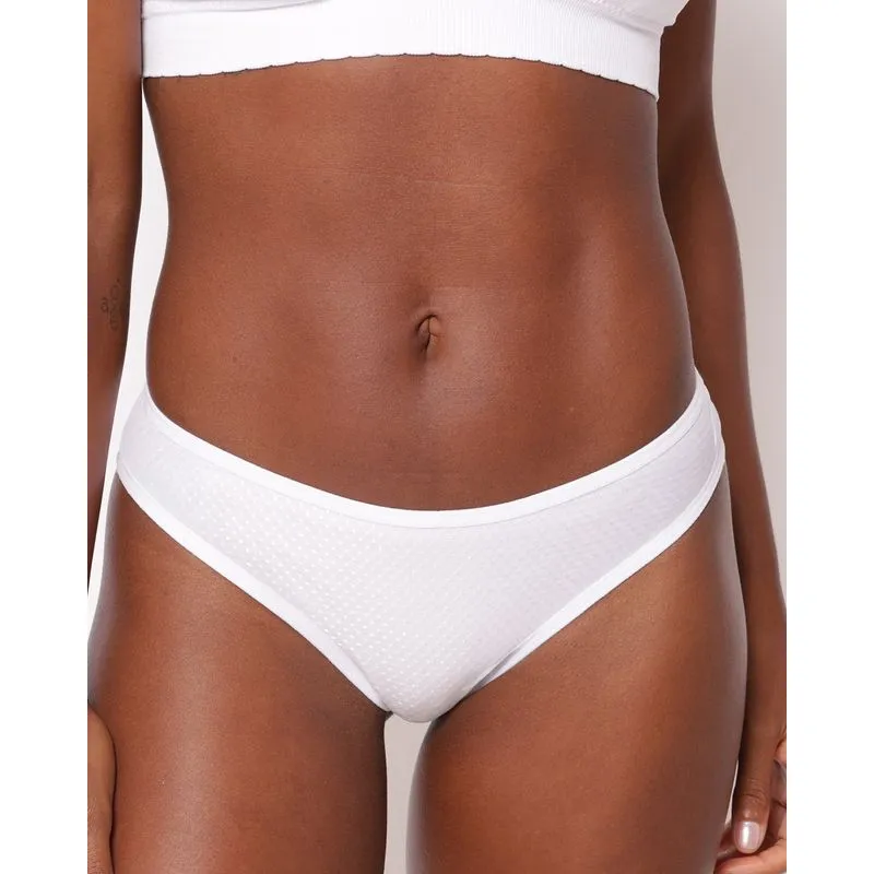 Calcinha Feminina Fio Duplo Texturizada Branca G