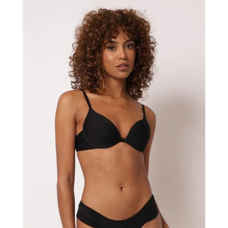 Sutiã Feminino Plush Up com Bojo Texturizado Preto 40