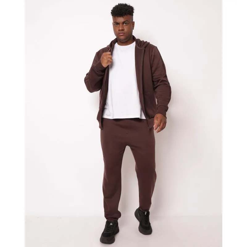 Calça Moletom Esportiva Plus Size Masculina Fitter Marrom G3
