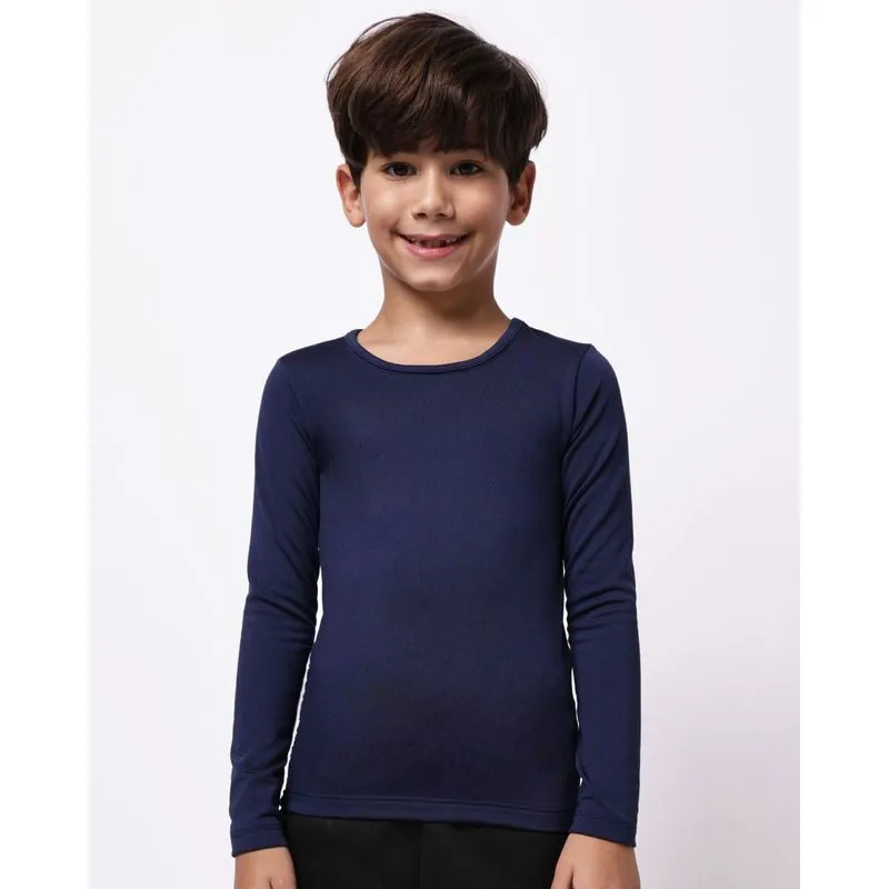 Camiseta Infantil Térmica Manga Longa Lisa Marinho 4