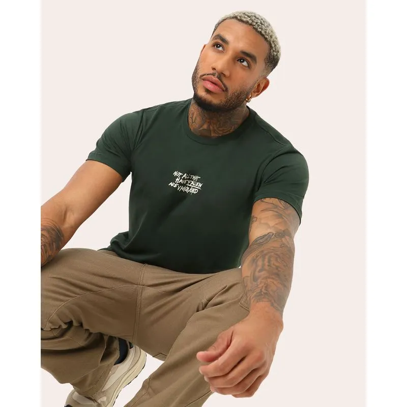 Camiseta Masculina Com Estampa Manga Curta Verde XG