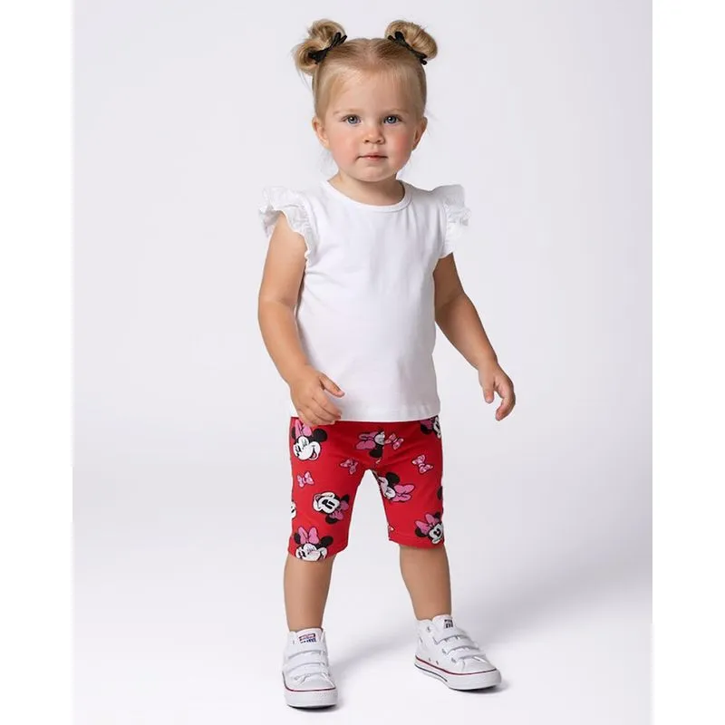 Bermuda Bebê Ciclista com Estampa Disney Minnie Vermelha 2