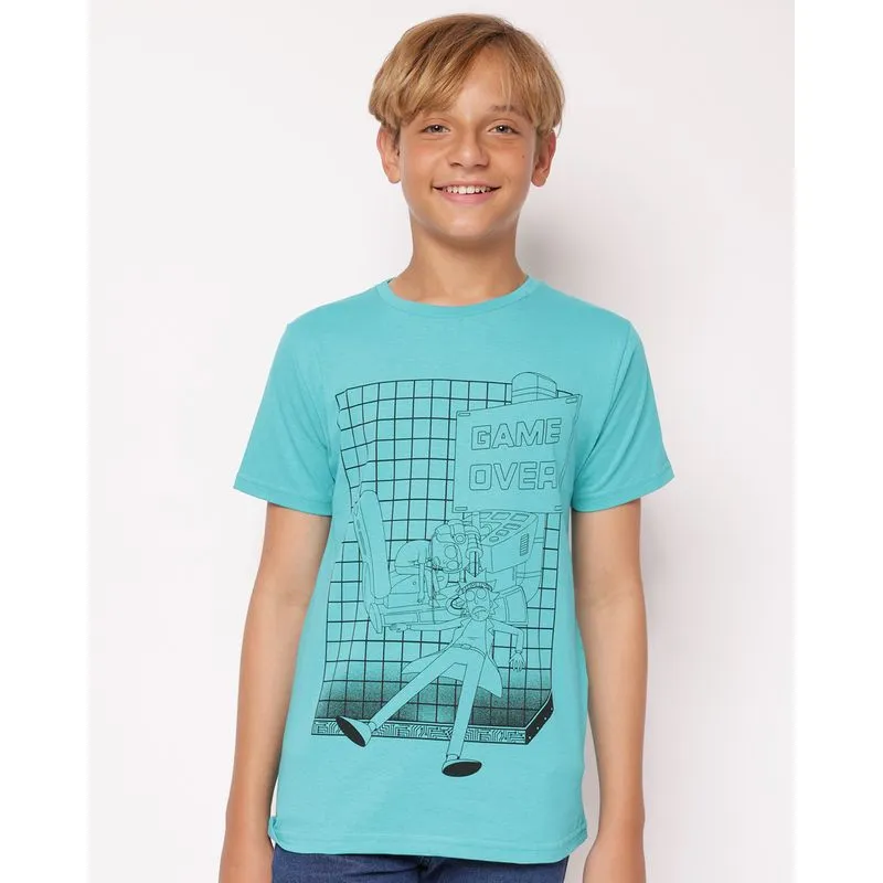 Camiseta Juvenil Algodão Warner Estampa Rick & Morty Verde 14