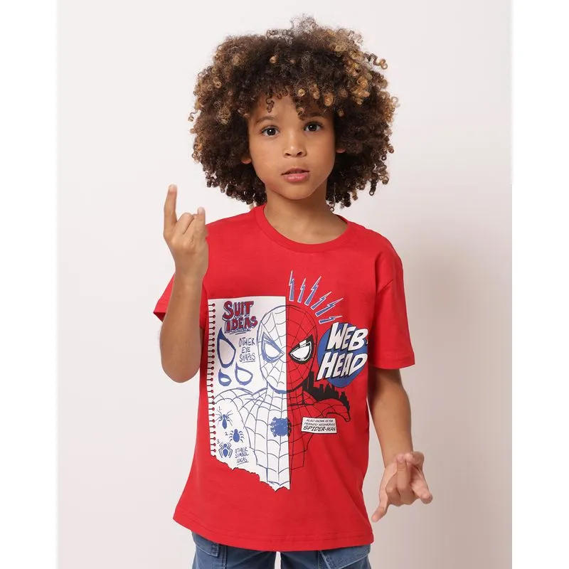 Camiseta Infantil Algodão Marvel Homem Aranha Vermelha 12