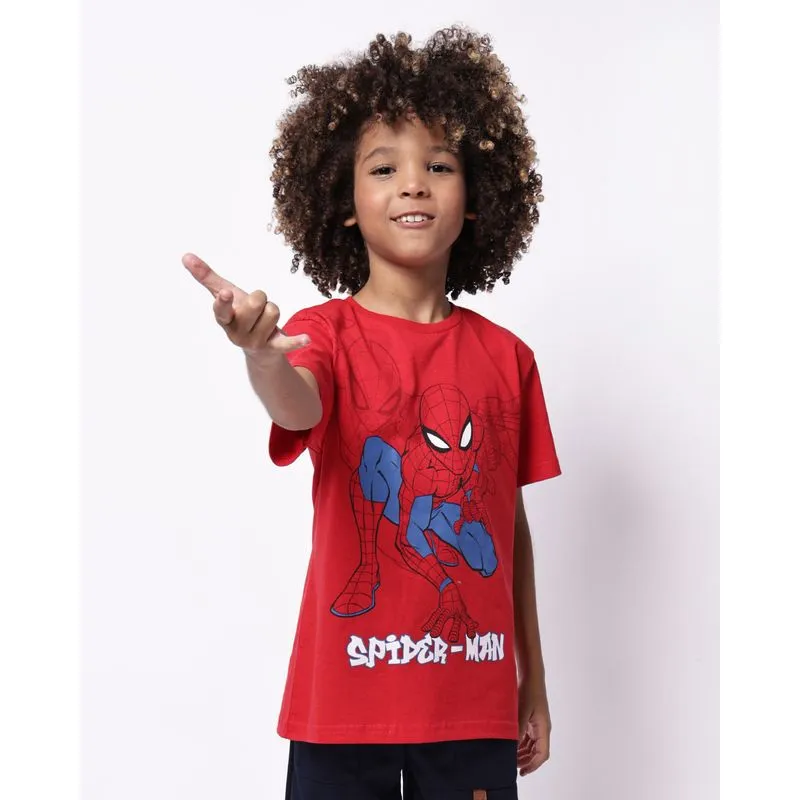 Camiseta Infantil Algodão Homem Aranha Vermelho 10
