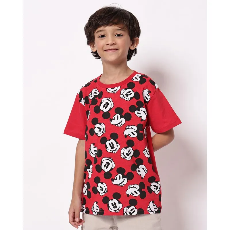 Camiseta Infantil Algodão Disney Mickey Vermelho 10