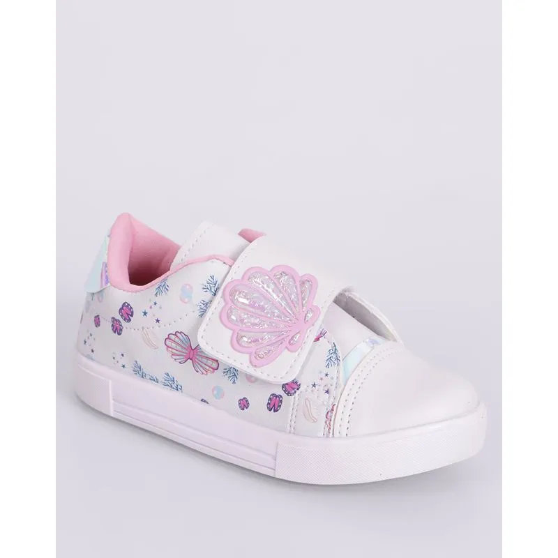 Tênis Bebê Minipasso Estampado Fundo Do Mar Branco 24