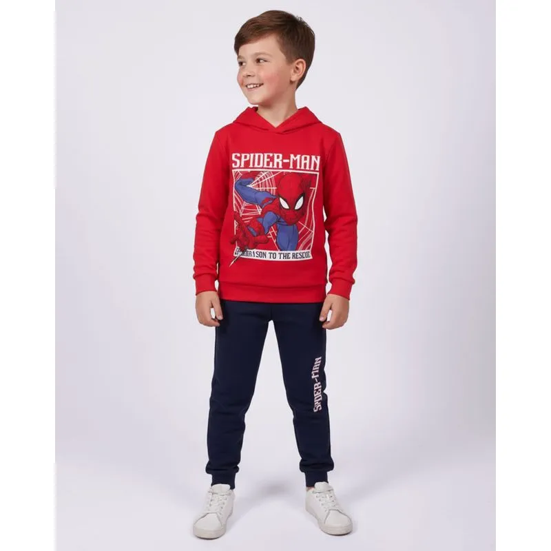Conjunto Moletom Infantil Algodão Marvel Homem Aranha com Capuz Vermelho 10