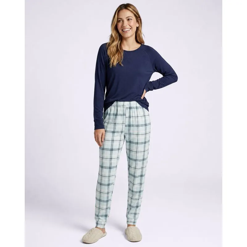 Pijama Longo Feminino Estampa Xadrez Marinho G