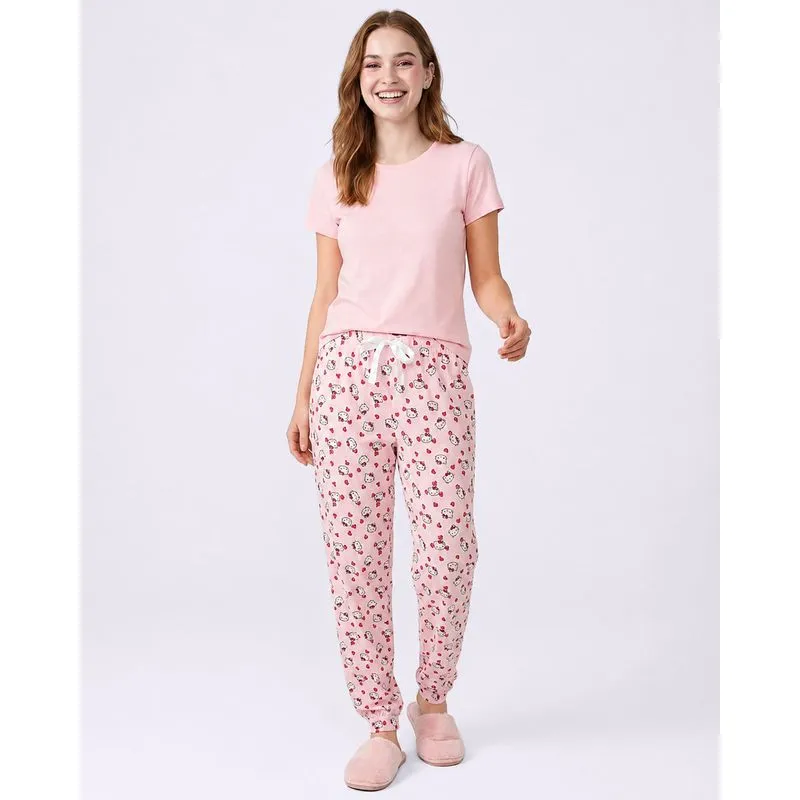 Pijama Feminino Calça Avulso Hello Kitty Rosa GG