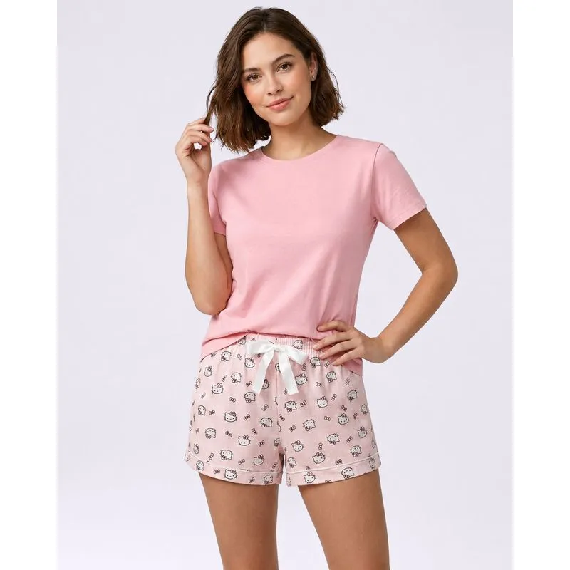 Pijama Feminino Short Avulso Hello Kitty Rosa G