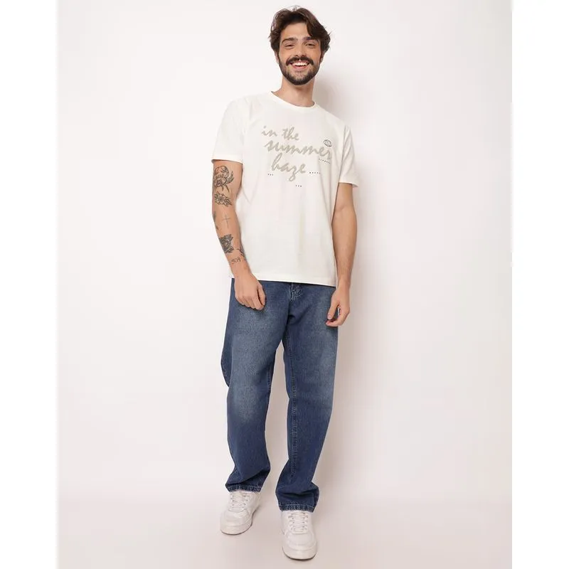 Calça Jeans Masculina Reta com Bolsos Azul 54