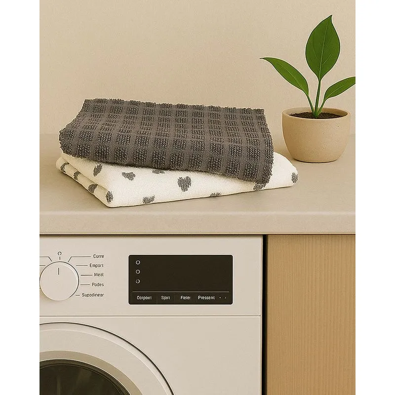 Kit 2 Panos Microfibra 45cm x 55cm Cinza e Branco UN