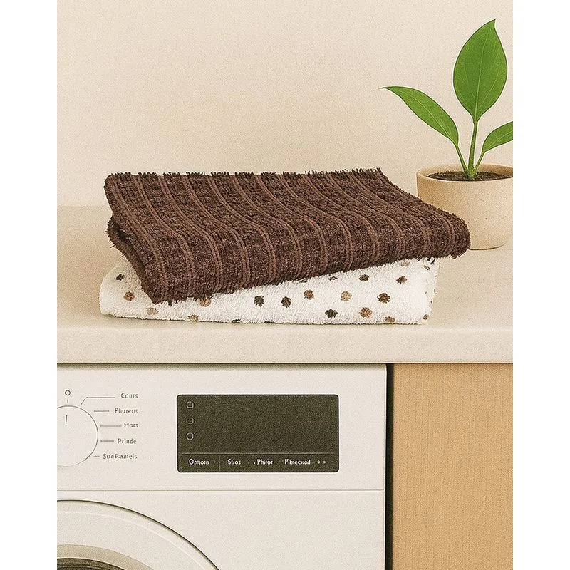 Kit 2 Panos Microfibra 45cm x 55cm Marrom e Branco UN