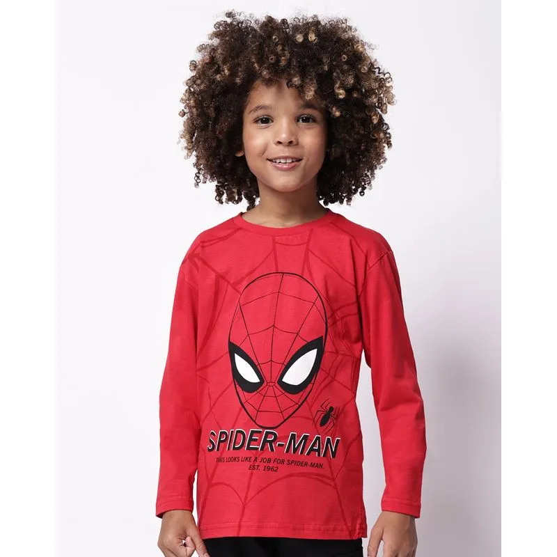 Camiseta Infantil Algodão Homem Aranha Manga Longa Vermelha 8