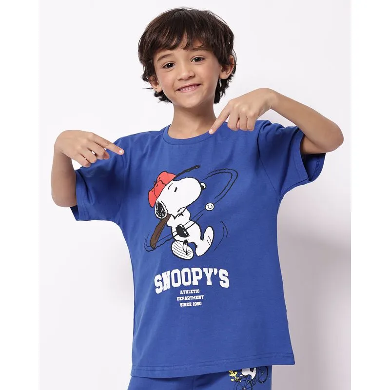 Camiseta Infantil Algodão Peanuts Snoopy Azul 8
