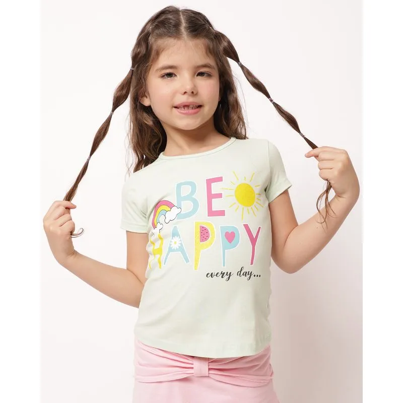 Camiseta Infantil Manga Curta Estampa Frontal Verde 8