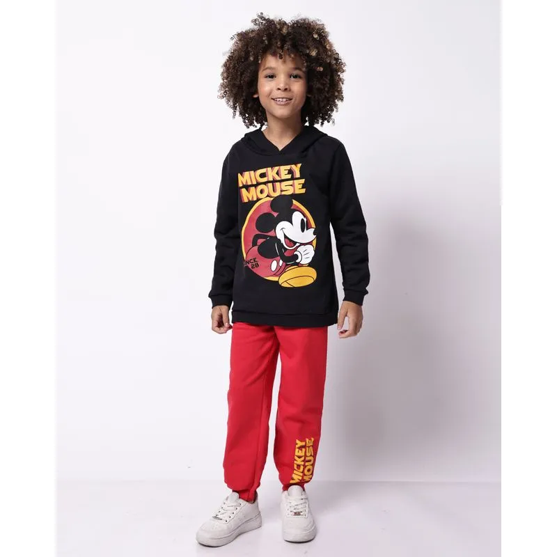 Conjunto Moletom Infantil Algodão com Capuz Mickey Preto 8