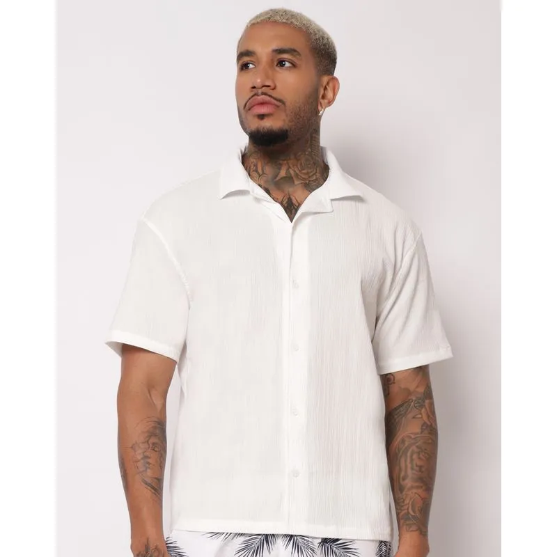 Camisa Masculina Texturizada Manga Curta Off White GG