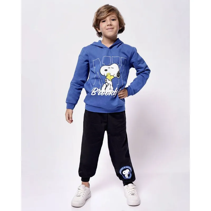 Conjunto Moletom Infantil com Capuz Snoopy Azul 4