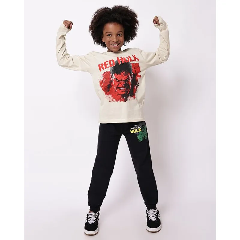 Calça Moletom Infantil Algodão Estampa Hulk Preto 4