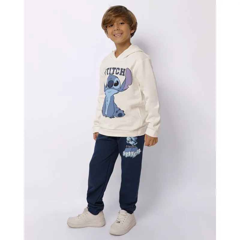 Calça Moletom Infantil Algodão Disney Stitch Marinho 4