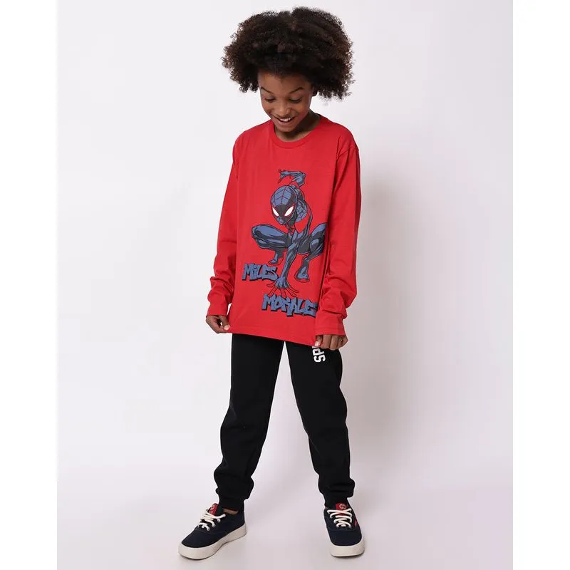 Calça Moletom Infantil Algodão Homem Aranha Preto 12