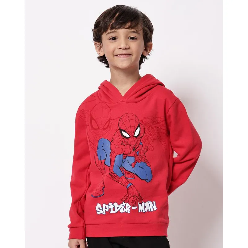 Blusão Moletom Infantil Algodão com Capuz Homem-Aranha Vermelho 6