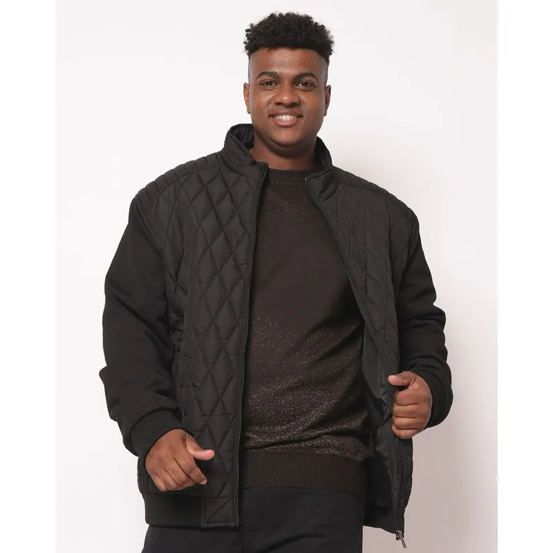 Jaqueta Plus Size Masculina Puffer Matelassê Preta G3
