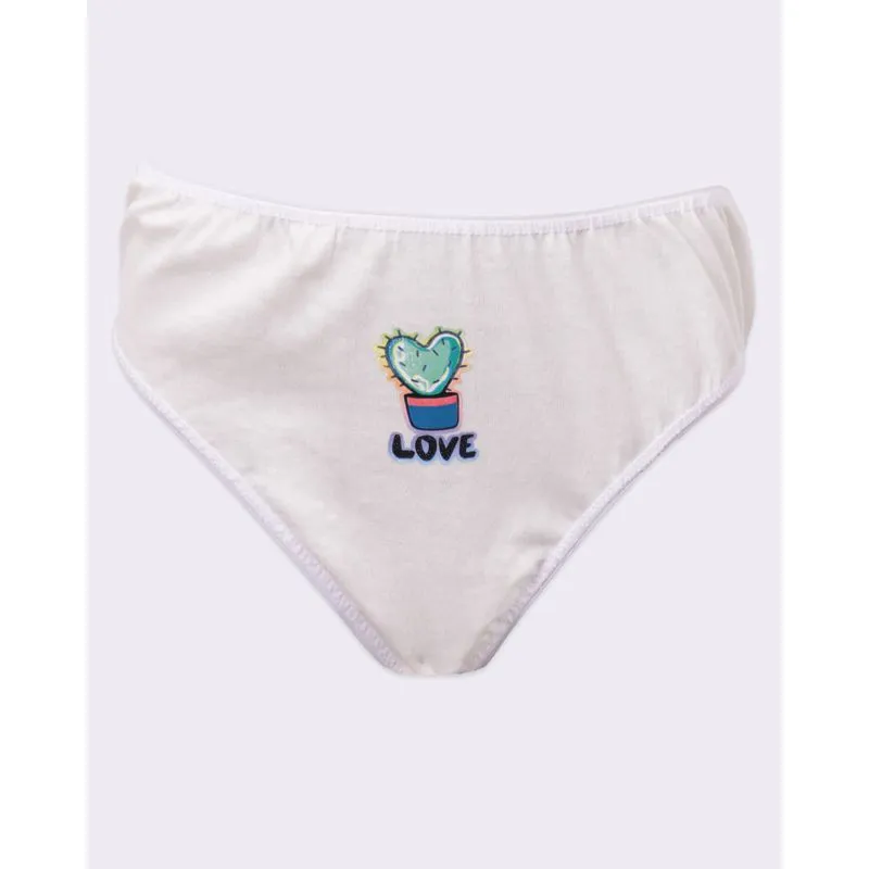 Calcinha Juvenil Avulsa Tam 16 com Estampas Sortidas Off White 16