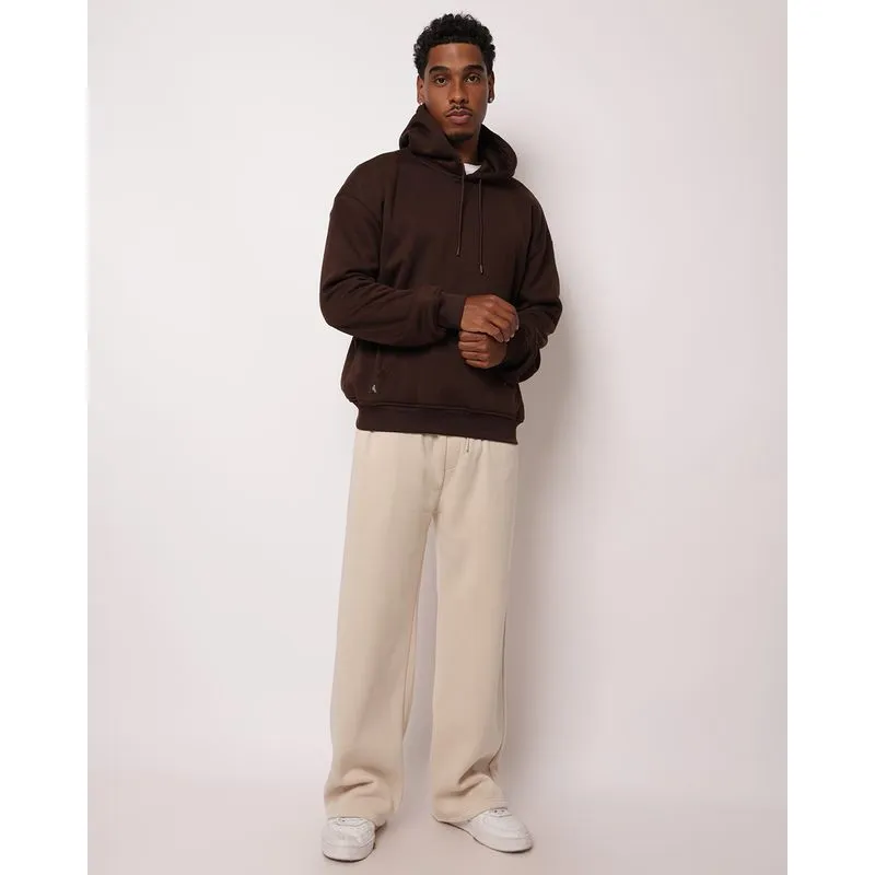 Calça Moletom Masculina Reta com Bolsos Bege M