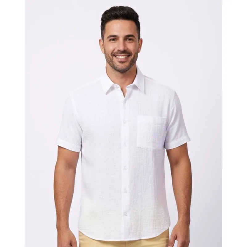Camisa Masculina Algodão e Viscose Branco 2