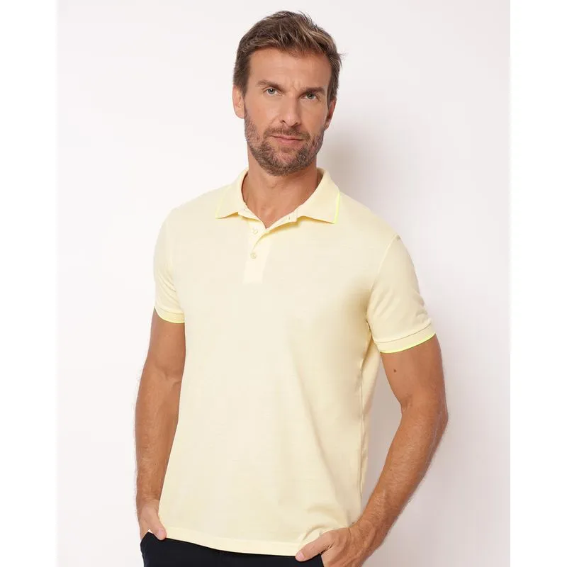 Camisa Polo Masculina Básica Amarela P