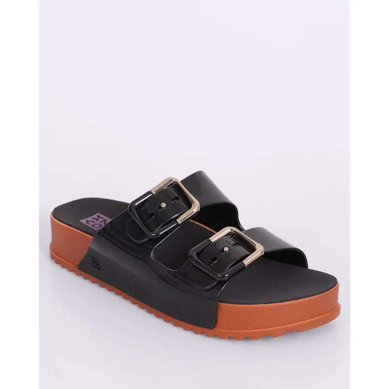 Sandália Feminina Zaxy Rasteira Birken com Fivela Preta 36