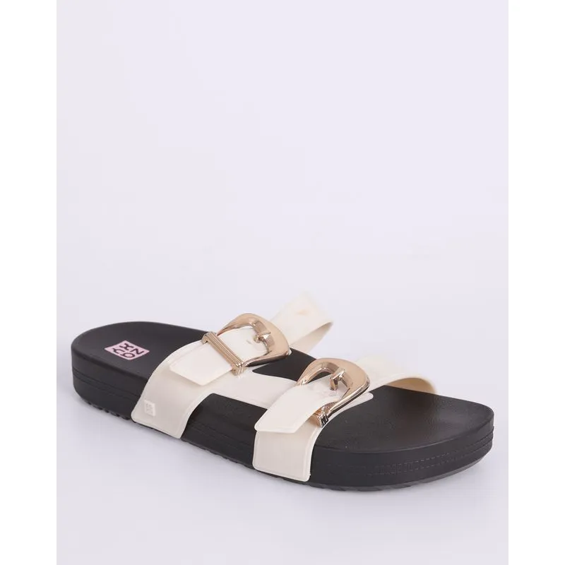 Sandália Feminina Zaxy Rasteira Birken Flash Off White 35