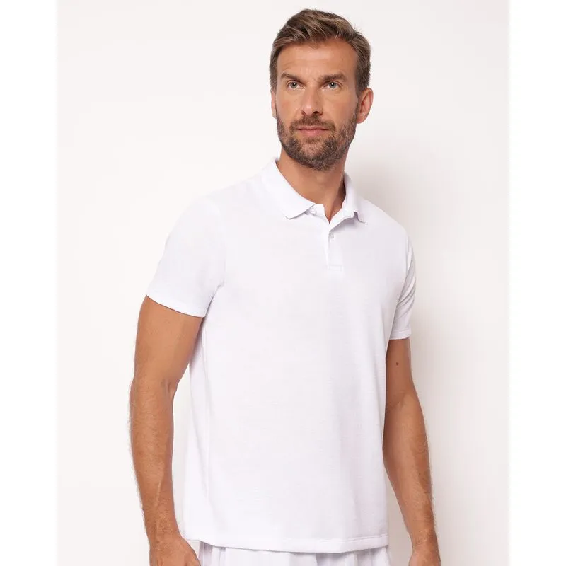 Camisa Polo Masculina Texturizada Branca M