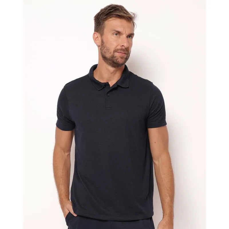 Camisa Polo Masculina Texturizada Marinho P