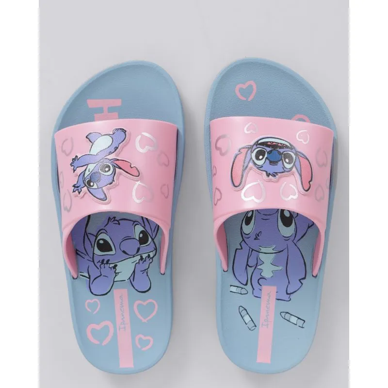 Chinelo Slide Ipanema Disney Stitch com Aplicação Azul 28