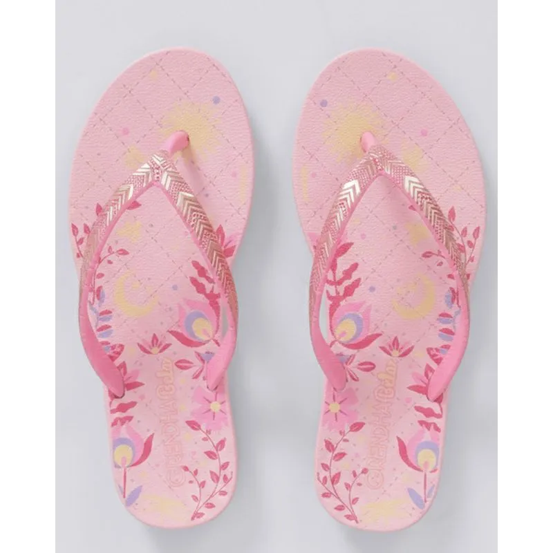 Chinelo Infantil Bela Amor em Flor Estampado Rosa 31