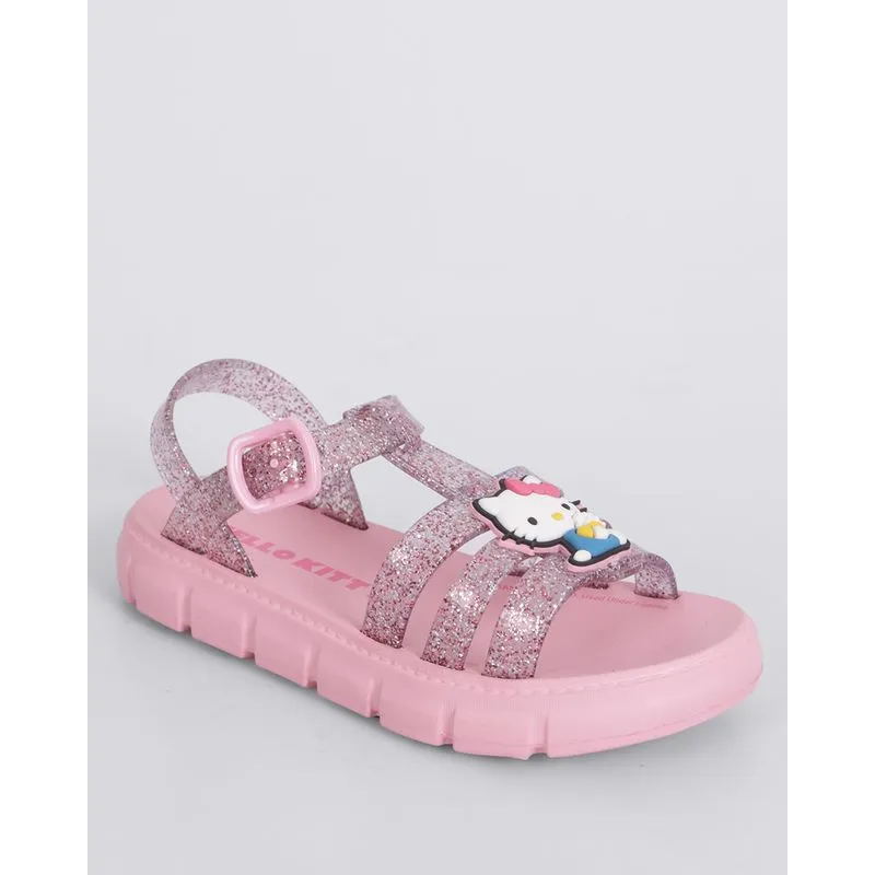 Sandália Infantil Sanrio Hello Kitty Glitter Rosa 34