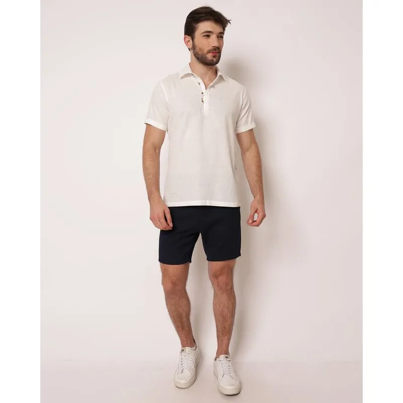 Bermuda Masculina Reta Texturizada Marinho P