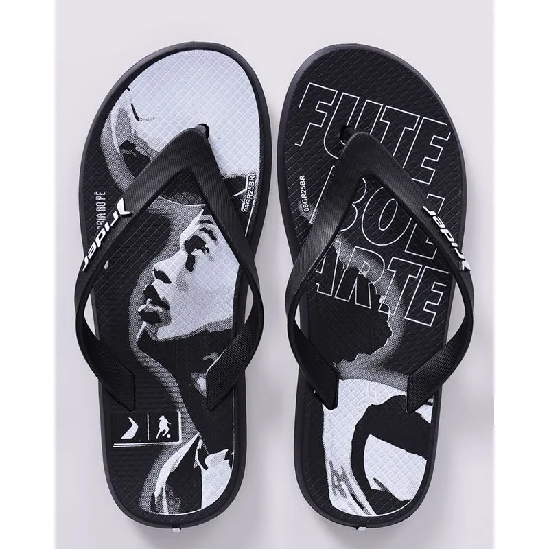 Chinelo Rider Infantil R1 Ronaldinho Gaúcho Preto 34