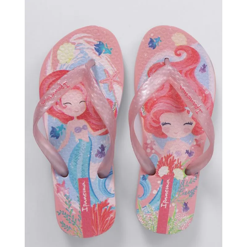Chinelo Ipanema Infantil Estampado Sereia Rosa 35